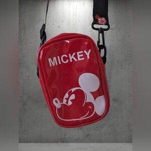 Disney Red Mickey PVC Mini Crossbody Bag with Black Strap